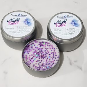 Night Violet Coconut Soy Candle Open